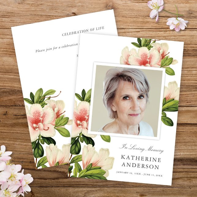 Elegante Invitación de fotografía de memoria flora (Subido por el creador)