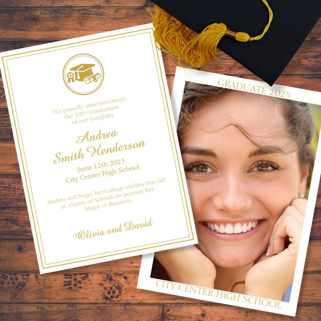 Elegante Invitación de fotos de graduación (Subido por el creador)