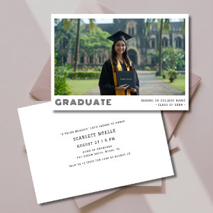 Elegante Invitación de fotos de graduados retro e