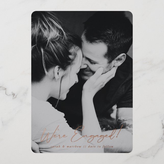 Elegante Invitación de fotos de participación en g (Anverso)