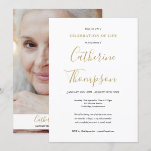 Elegante Invitación de Funeral con Foto en Letra S