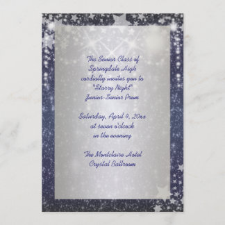 Elegante invitación de gala azul real noche estrel