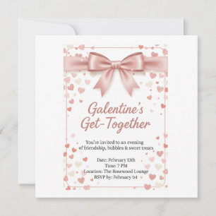 Elegante Invitación de Galentine's Day en Rosa Dor