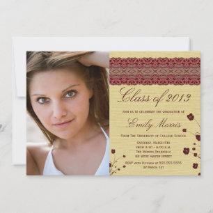 Elegante invitación de gradación de fotos florales