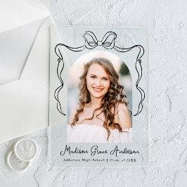 Elegante Invitación de Graduación Acrílica de Foto