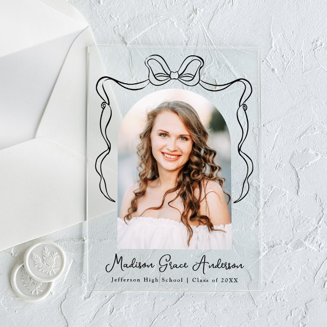 Elegante Invitación de Graduación Acrílica de Foto (Subido por el creador)