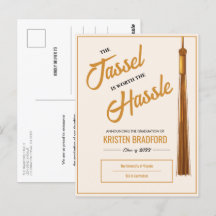 Elegante Invitación de graduación beige de Tassel 