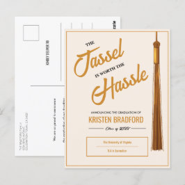 Elegante Invitación de graduación beige de Tassel