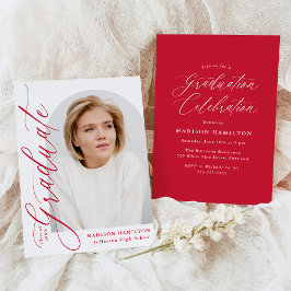 Elegante Invitación de Graduación con Caligrafía R