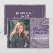 Elegante Invitación de Graduación con Foto de Lava