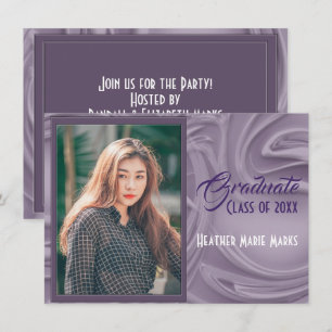 Elegante invitación de graduación con foto de lava