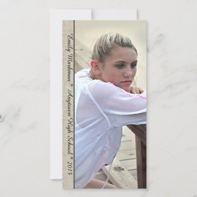 Elegante Invitación de Graduación con Foto Vertica (Anverso)