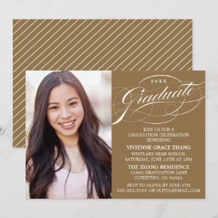 ELEGANTE INVITACIÓN DE GRADUACIÓN CON LETRA ESTILI
