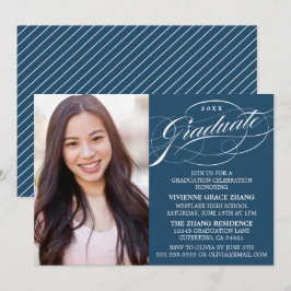 ELEGANTE INVITACIÓN DE GRADUACIÓN CON LETRA ESTILI
