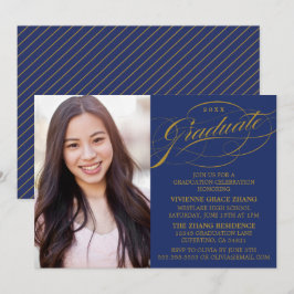 ELEGANTE INVITACIÓN DE GRADUACIÓN CON LETRA ESTILI