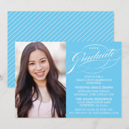 ELEGANTE INVITACIÓN DE GRADUACIÓN CON LETRA ESTILI