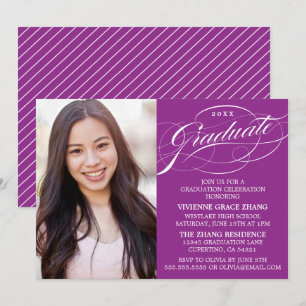 ELEGANTE INVITACIÓN DE GRADUACIÓN CON LETRA ESTILI