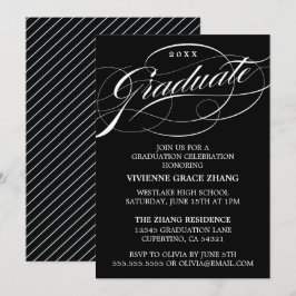 ELEGANTE INVITACIÓN DE GRADUACIÓN CON LETRA ESTILI
