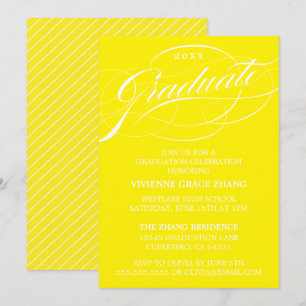 ELEGANTE INVITACIÓN DE GRADUACIÓN CON LETRA ESTILI