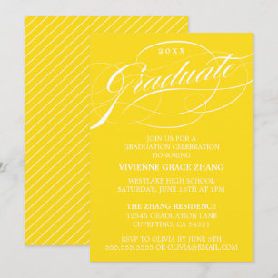 ELEGANTE INVITACIÓN DE GRADUACIÓN CON LETRA ESTILI