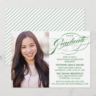 ELEGANTE INVITACIÓN DE GRADUACIÓN CON LETRA ESTILI
