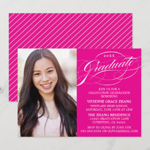 ELEGANTE INVITACIÓN DE GRADUACIÓN CON LETRA ESTILI