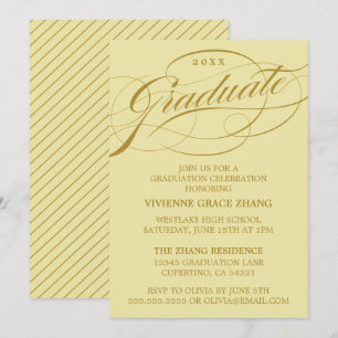 ELEGANTE INVITACIÓN DE GRADUACIÓN CON LETRA ESTILI
