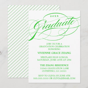 ELEGANTE INVITACIÓN DE GRADUACIÓN CON LETRA ESTILI