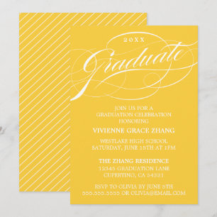 ELEGANTE INVITACIÓN DE GRADUACIÓN CON LETRA ESTILI