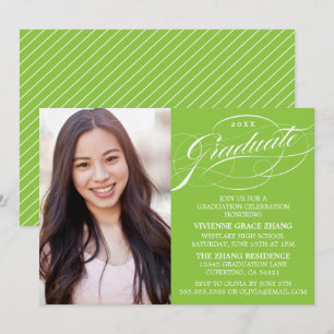 ELEGANTE INVITACIÓN DE GRADUACIÓN CON LETRA ESTILI