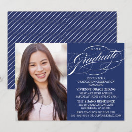 ELEGANTE INVITACIÓN DE GRADUACIÓN CON LETRA ESTILI