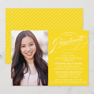 ELEGANTE INVITACIÓN DE GRADUACIÓN CON LETRA ESTILI