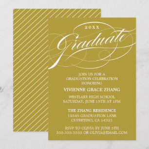ELEGANTE INVITACIÓN DE GRADUACIÓN CON LETRA ESTILI