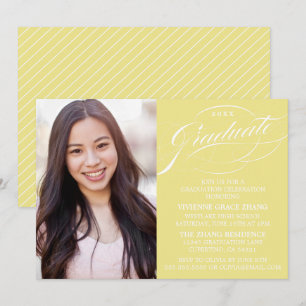 ELEGANTE INVITACIÓN DE GRADUACIÓN CON LETRA ESTILI