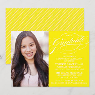 ELEGANTE INVITACIÓN DE GRADUACIÓN CON LETRA ESTILI