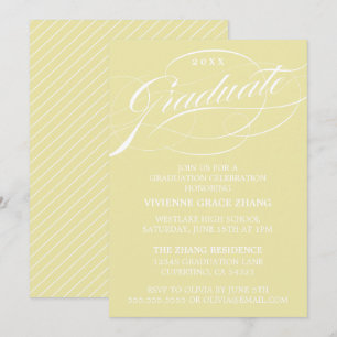 ELEGANTE INVITACIÓN DE GRADUACIÓN CON LETRA ESTILI