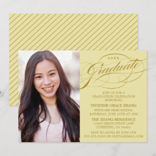 ELEGANTE INVITACIÓN DE GRADUACIÓN CON LETRA ESTILI
