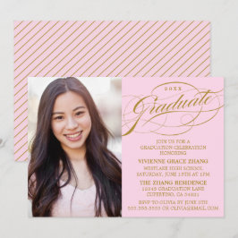 ELEGANTE INVITACIÓN DE GRADUACIÓN CON LETRA ESTILI