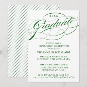 ELEGANTE INVITACIÓN DE GRADUACIÓN CON LETRA ESTILI