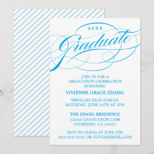 ELEGANTE INVITACIÓN DE GRADUACIÓN CON LETRA ESTILI