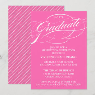 ELEGANTE INVITACIÓN DE GRADUACIÓN CON LETRA ESTILI