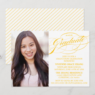 ELEGANTE INVITACIÓN DE GRADUACIÓN CON LETRA ESTILI