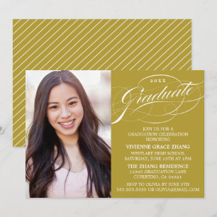 ELEGANTE INVITACIÓN DE GRADUACIÓN CON LETRA ESTILI