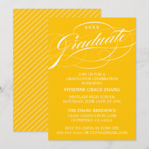 ELEGANTE INVITACIÓN DE GRADUACIÓN CON LETRA ESTILO