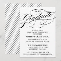ELEGANTE INVITACIÓN DE GRADUACIÓN CON LETRA ESTILO