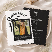 Elegante Invitación de Graduación Coquette de Foto