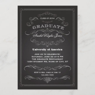Elegante invitación de graduación de época
