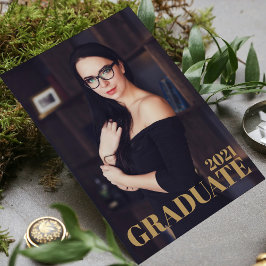 Elegante invitación de graduación de fecha de foto