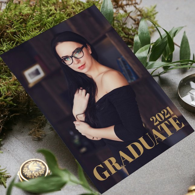 Elegante invitación de graduación de fecha de foto (Subido por el creador)