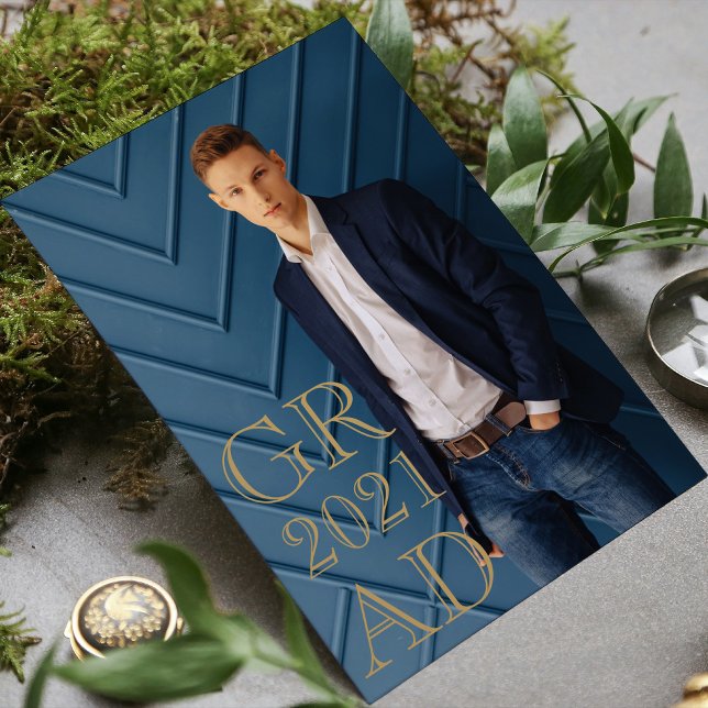 Elegante invitación de graduación de fecha de foto (Subido por el creador)